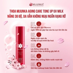 Kem Chống Nắng Mijunka Aging Care Toneup UV Milk SPF50+/PA++++ Nhật Bản 30ml