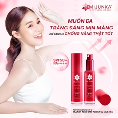 Kem Chống Nắng Mijunka Aging Care Toneup UV Milk SPF50+/PA++++ Nhật Bản 30ml