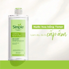 Nước Hoa Hồng Cân Bằng, Làm Dịu Da Simple Kind To Skin Soothing Facial Toner 200ml