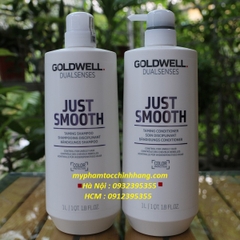 Dầu gội & xả Goldwell làm mượt tóc Dualsenses Just Smooth taming Shampoo & Conditioner