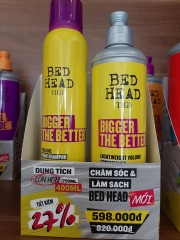 DẦU GỘI VÀ XẢ TĂNG PHỒNG TIGI BEDHEAD BIGGER THE BETTER 200ML - 300ML