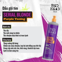 Dầu gội Tigi blonde purple toning cho tóc tẩy 400ml