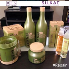 DẦU GỘI VÀ DẦU HẤP BES SILKAT REPAIR R1 VÀ R2 1000ML - 500ML