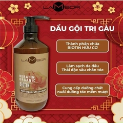 Dầu gội xả Lambor keratin organic biotin 1000ml