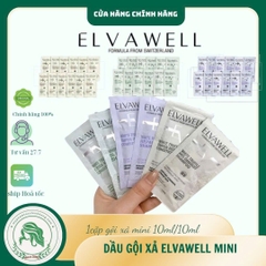 Dầu gội xả Elvawell phục hồi/ kiềm dầu/ trị gầu dạng gói 10ml (DÙNG THỬ, DU LỊCH, CÔNG TÁC)
