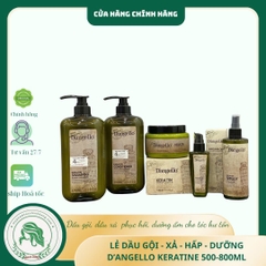DẦU GỘI XẢ, HẤP D'ANGELLO KERATIN 500ML 800ML