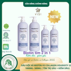 BIOTIN&COLLAGEN TÍM 2 IN 1 KIỀM DẦU, TRỊ GẦU 500ML 1000ML