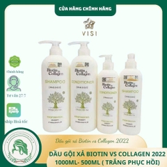 Dầu gội xả trắng phục hồi chống rụng Biotin & Collagen 500ml - 1000ml