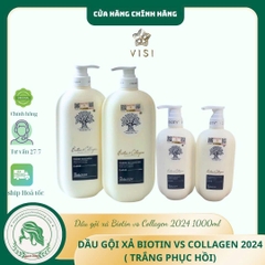 DẦU GỘI XẢ BIOTIN COLLAGEN (CHAI DẸT 2024) TRẮNG PHỤC HỒI 1000ML