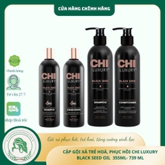 Dầu gội xả CHI Luxury Black Seed Oil(CHI Luxury Black Seed Oil Gentle Cleansing Shampoo & Moisture Replenish Conditioner) 355ml 739ml