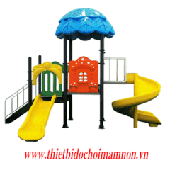 Nhà 2 khối cầu trượt xoắn Nhà 2 khối cầu trượt xoắn