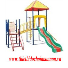 Nhà tròi cầu trượt 2 khối Nhà tròi cầu trượt 2 khối