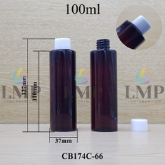 Chai PET vai ngang nắp vặn trơn 100ml