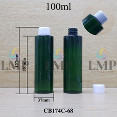 Chai PET vai ngang nắp vặn trơn 100ml