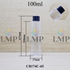 Chai PET vai ngang nắp vặn trơn 100ml