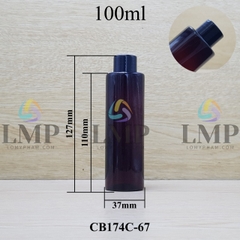 Chai PET vai ngang nắp vặn trơn 100ml