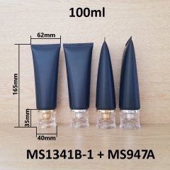 Tuýp tròn đen nhám nắp vàng 100ml
