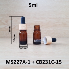 Chai tinh dầu nắp bóp khoen vân gỗ 5ml