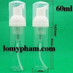 Chai tạo bọt trong suốt 60ml