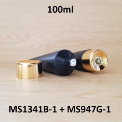 Tuýp tròn đen nhám nắp vàng 100ml