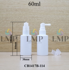 Chai PETG vai ngang đầu xịt mũi 90 độ