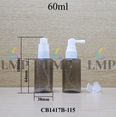 Chai PETG vai ngang đầu xịt mũi 90 độ