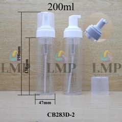 Chai tạo bọt nắp trắng
