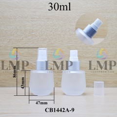 Chai thủy tinh bầu đầu phun sương xi 1 viền