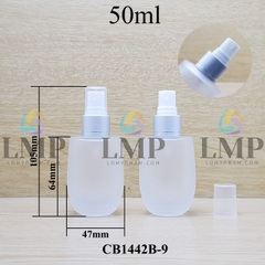 Chai thủy tinh bầu đầu phun sương xi 1 viền