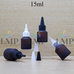 Chai thủy tinh vát nắp nhọn sọc 15ml