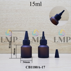 Chai thủy tinh vát nắp nhọn sọc 15ml
