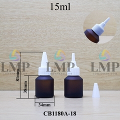 Chai thủy tinh vát nắp nhọn sọc 15ml