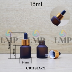 Chai thủy tinh vát nắp bóp khoen nhôm 15ml