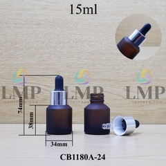Chai thủy tinh vát nắp bóp khoen nhôm 15ml