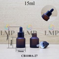 Chai thủy tinh vát nắp bóp khoen nhôm 15ml
