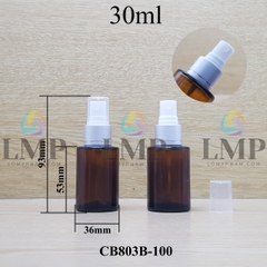 Chai thủy tinh nâu đầu phun sương xi 1 viền