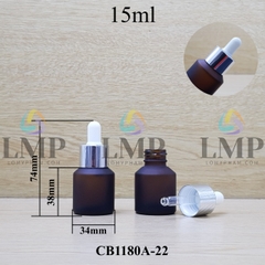 Chai thủy tinh vát nắp bóp khoen nhôm 15ml
