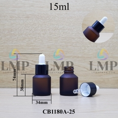 Chai thủy tinh vát nắp bóp khoen nhôm 15ml