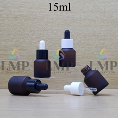 Chai thủy tinh vát nắp bóp khoen nhựa trơn 15ml