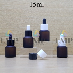 Chai thủy tinh vát nắp bóp khoen nhựa trơn 15ml