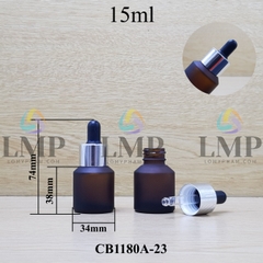 Chai thủy tinh vát nắp bóp khoen nhôm 15ml