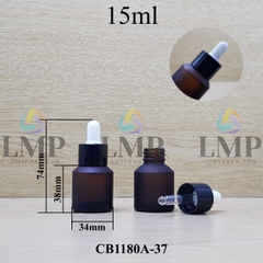 Chai thủy tinh vát nắp bóp khoen nhựa trơn 15ml