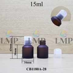Chai thủy tinh vát nắp nhấn 15ml