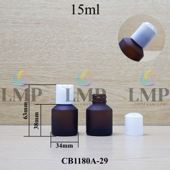 Chai thủy tinh vát nắp nhấn 15ml