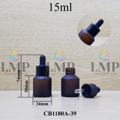 Chai thủy tinh vát nắp bóp khoen nhựa trơn 15ml