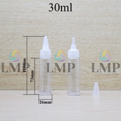 Chai vai ngang nắp nhọn sọc 30ml