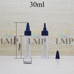 Chai vai ngang nắp nhọn sọc 30ml