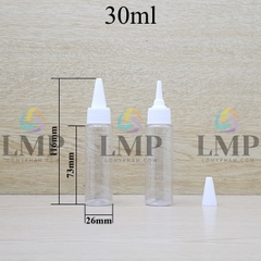 Chai vai ngang nắp nhọn sọc 30ml