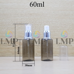 Chai PETG vai ngang đầu xịt giọt xi