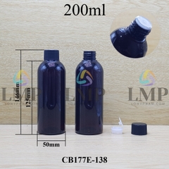 Chai 24g vai tròn nắp vặn sọc 200ml